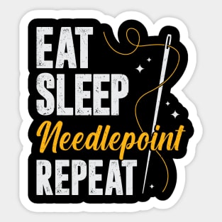 Eat Sleep Needlepoint Repeat Sticker